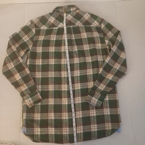 Bogari Men’s Green Brown Tan Off-White Plaid Flannel Button Shirt NWOT Size XL - Picture 10 of 15